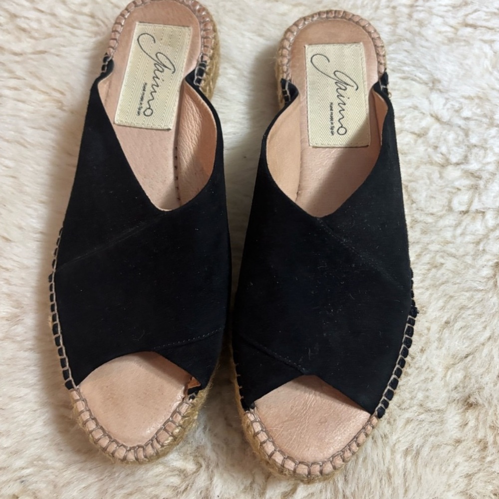 Anthropologie Black Espadrille Flats - Picture 2 of 3